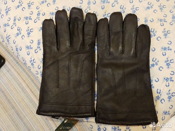 Перчатки мужские кожаные на меху