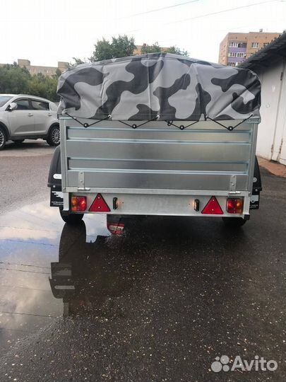 Прицеп легковой, оцинкованный самосвал c тентом