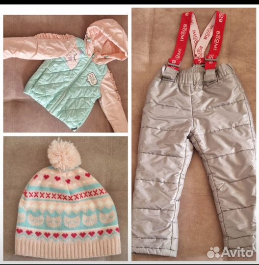 Демисезонный комплект для девочки +шапочка