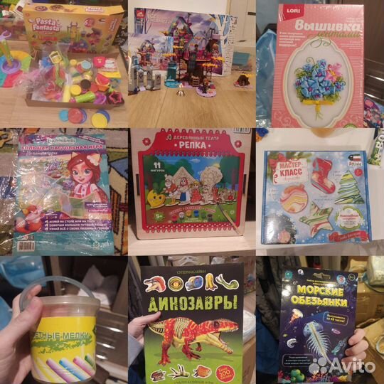 Конструктор, плей до, наборы для творчества, мелки