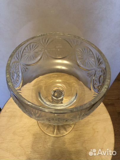 Ваза на ножке Гусь хрустальный