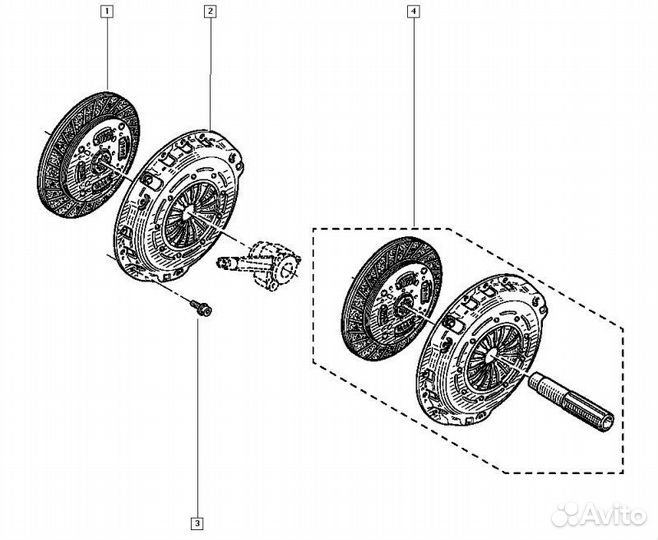 Комплект сцепления Renault Duster полный привод