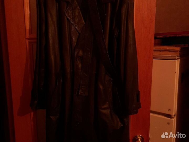 Пальто мужское кожаное