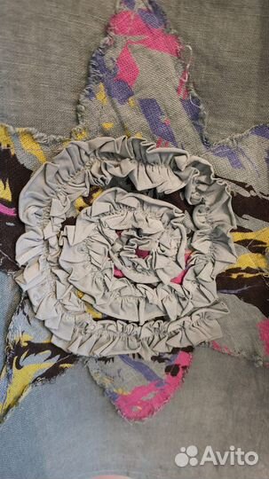 Новое Платье р.46-52 Италия Лен Синий Бирюз