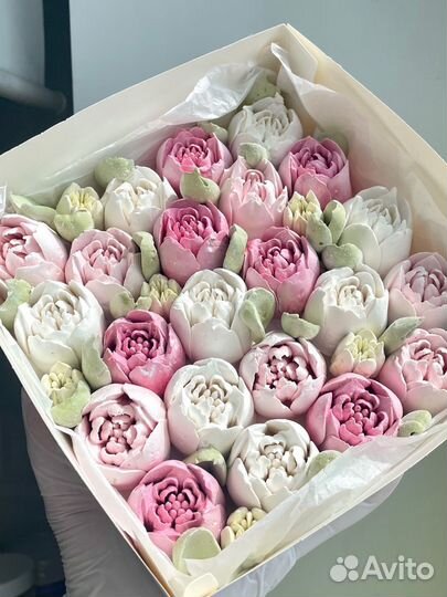 Зефирные тюльпаны букеты подарок зефир цветы