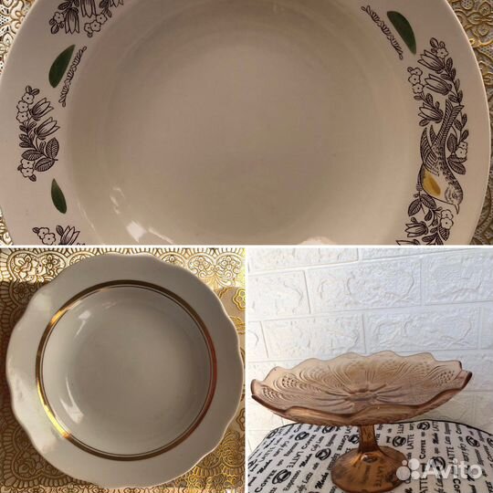 Тарелки советских времен зик, Дулево, Ваза