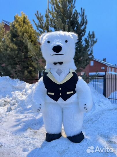 Белый мишка поздравление Ростовые куклы