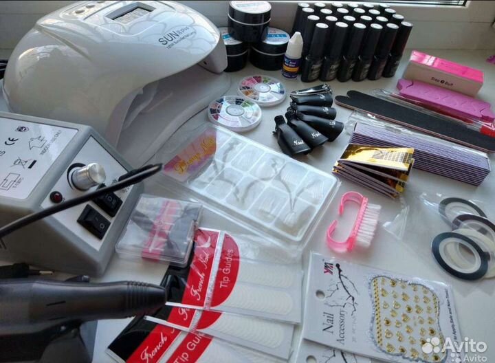 Набор для маникюра с лампой 120W и фрезером 20т об