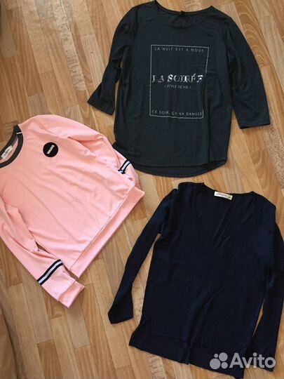 Женские вещи пакетами S-M 44 + пакет мужской обуви