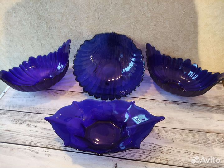 Ваза для фруктов, кобальт