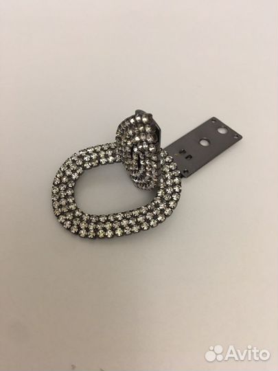 Застежка со стразами шубная