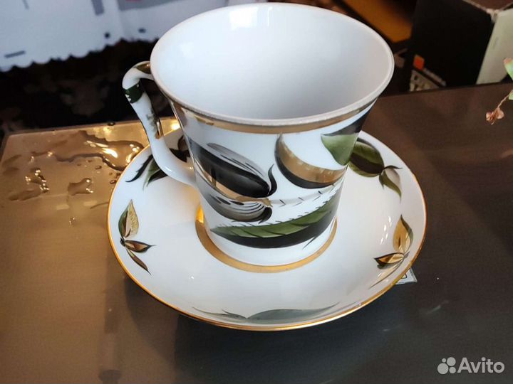 Чашка с блюдцем фарфор лфз