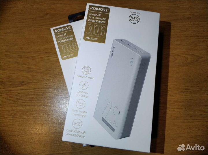 Новые PowerBank Romoss Sense 8f 30000 мАч на 22,5W