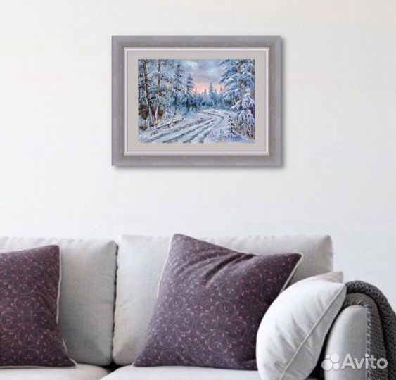 Картина маслом Плутовка, зимний пейзаж