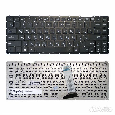 Клавиатура для ноутбука Asus X451 черная, без рамк