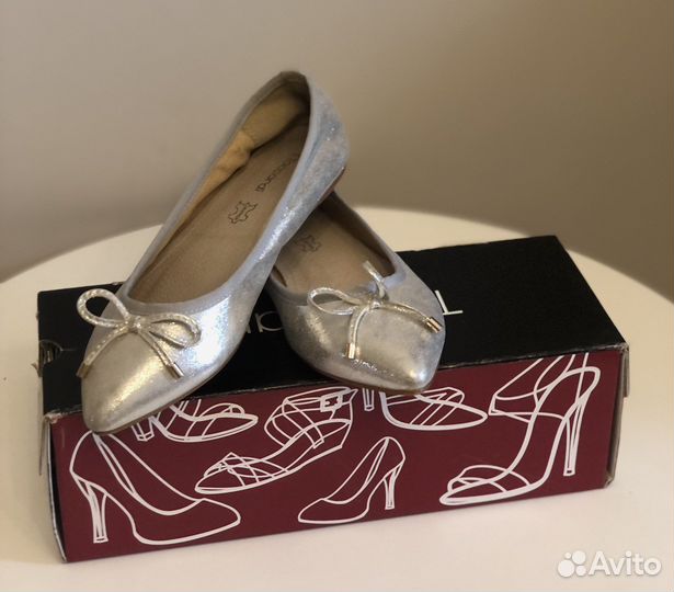 Балетки серебряные 36 р