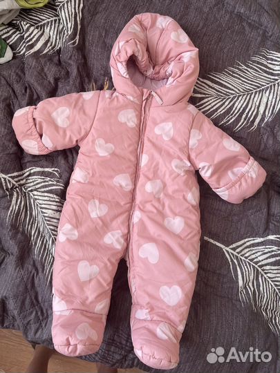 Комбинезон baby GO для девочки 62-68 и шапочка