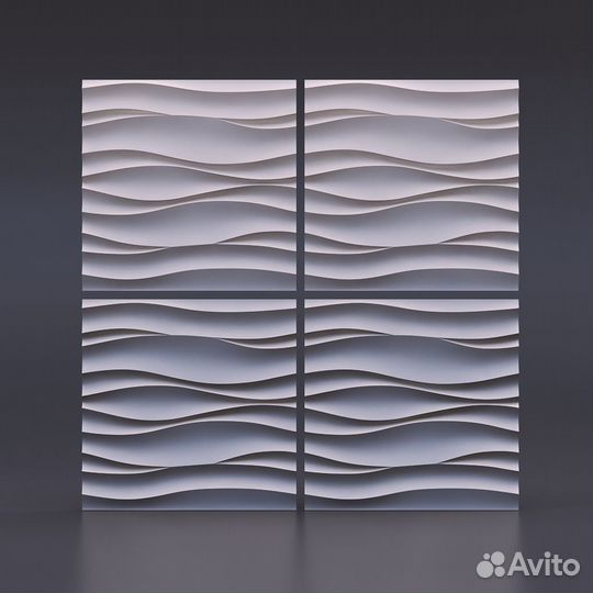 Гипсовая 3d панель Волна Атлантическая