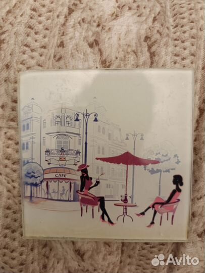 Подставка под горячее, 9x9см, стекло