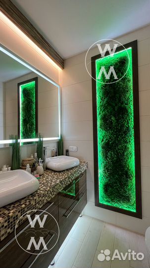 Панели из мха для интерьера