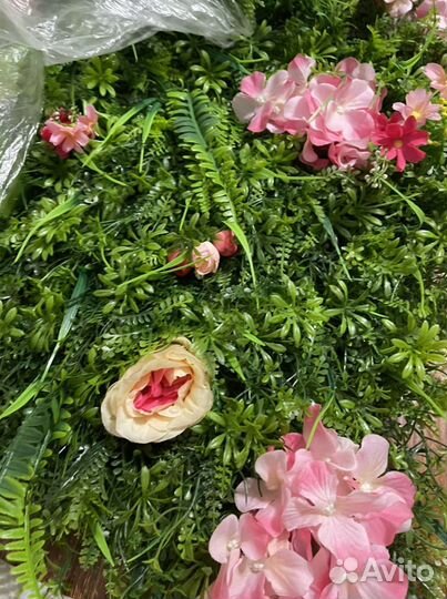 Декор на стену травка с цветами