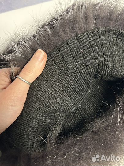 Шапка из чернобурки с хвостом