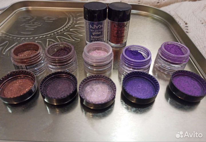 Пигменты для глаз Tammy Tanuka, глиттеры NYX