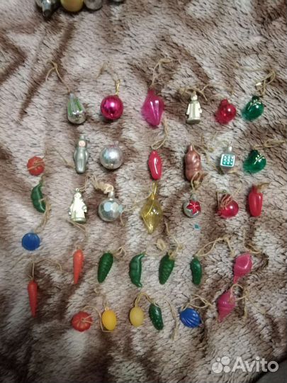 Елочные игрушки, мини, набор/ссср