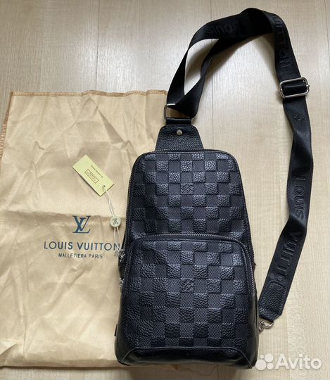 Мужская кожаная сумка Louis Vuitton кожа sling