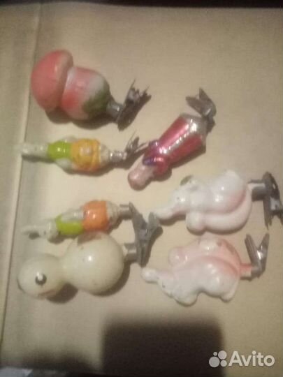 Елочные игрушки СССР на прищепке 7 штук