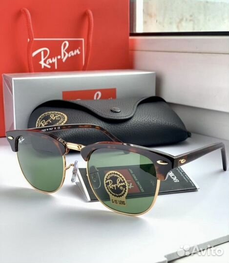 Очки ray ban clubmaster зеленые