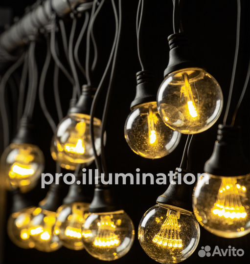 Ретро гирлянда уличная с лампочками