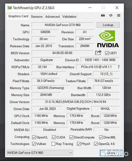 Видеокарта gtx 960 2gb