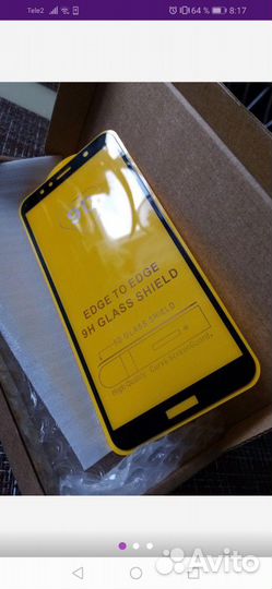 Защитное стекло Huawei y6 prime, honor7A pro