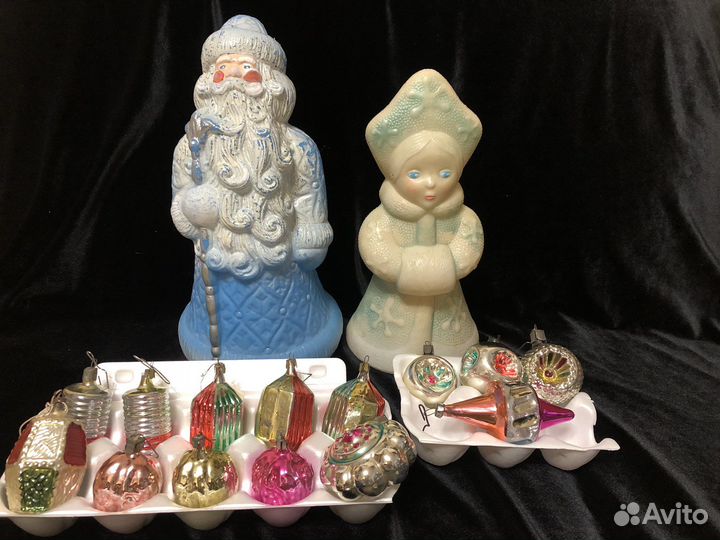 Елочные игрушки СССР дед мороз снегурочка