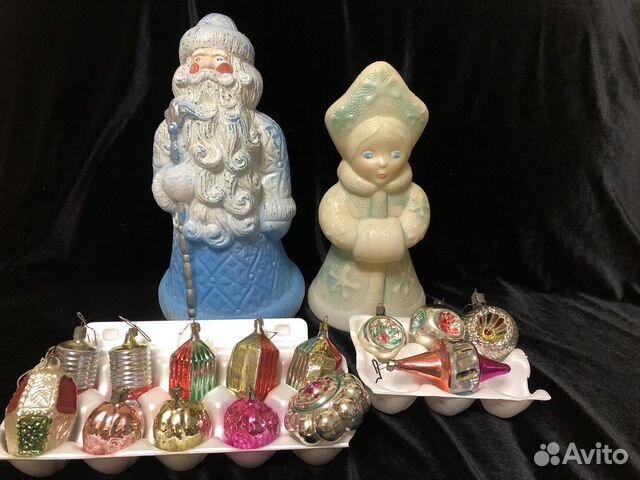 Елочные игрушки СССР дед мороз снегурочка