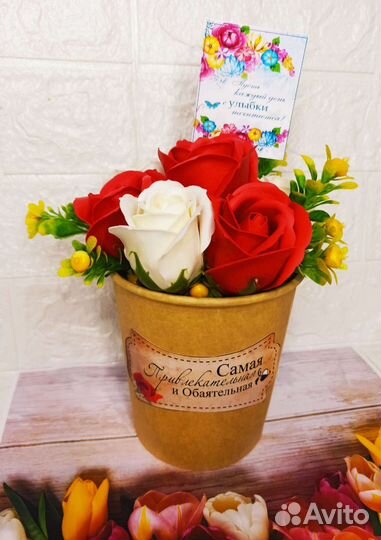 Букет из мыльных роз