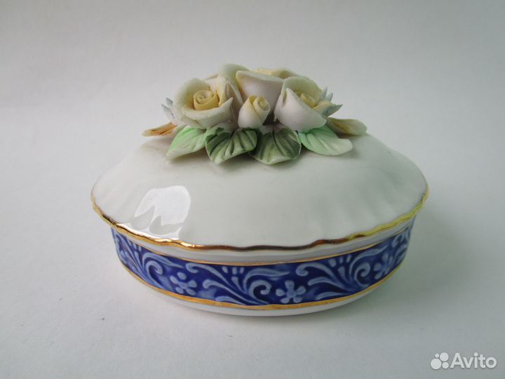 Шкатулка цветы костяной фарфор regal англия