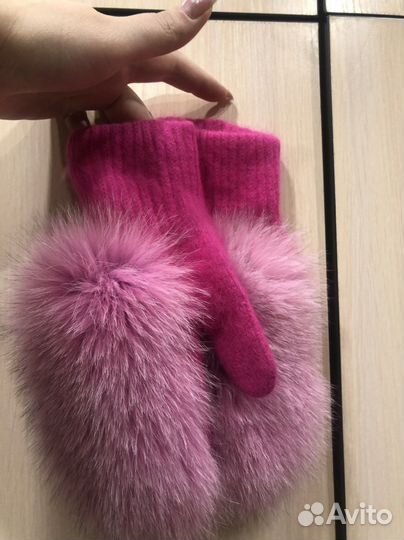 Шапка норковая + варежки(комплект)