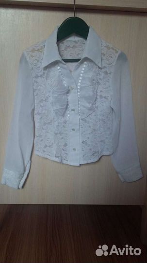 Рубашка школьная для девочки 128 см