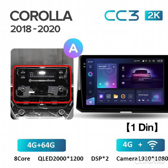 Teyes CC3 2K 4/64 для Toyota Corolla 2019