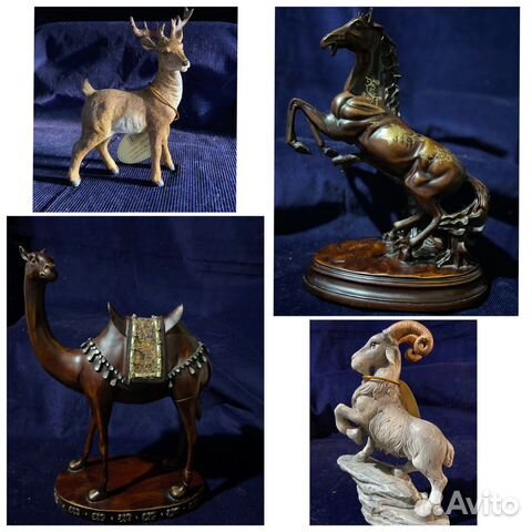 Статуэтка конь на дыбах, верблюд,олень, козерог