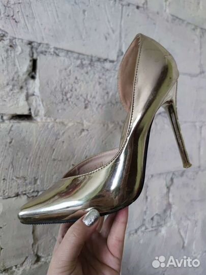 Туфли лодочки 37 розовое золото