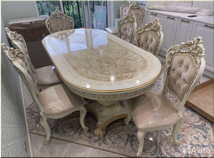 Стол обеденный овальный раздвижной