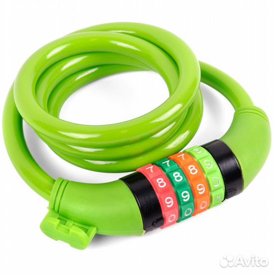 Велозамок кодовый 10*1000мм, тросик Vinca Sport