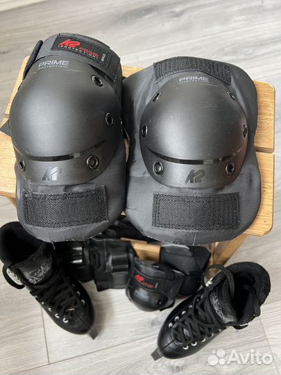 Коньки с защитой женские черные 36,5 размер