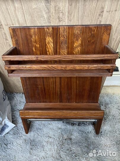 Полка для ванной деревянная