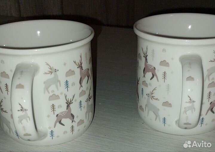 Чайные Бокалы с оленями 2шт б.у