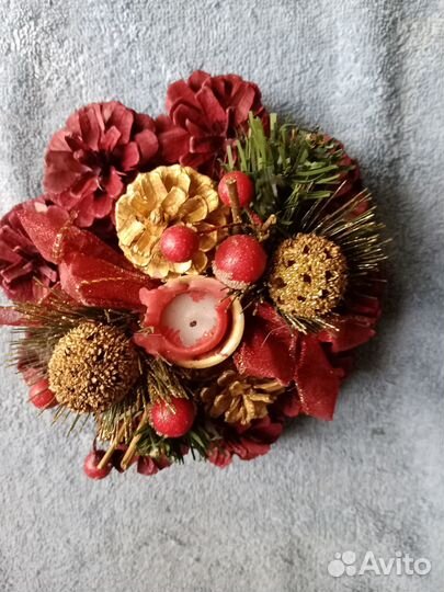 Новогодние подставка под свечку