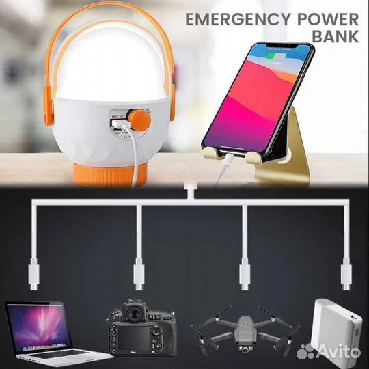 Фонарь кемпинговый подвесной, функция Power Bank